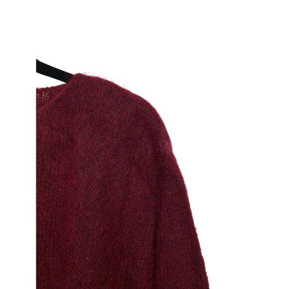 Sezane Paul Jumper Sweater Womens Size XS Button Detail Cranberry Red Wool Blend - Picture 2 of 7